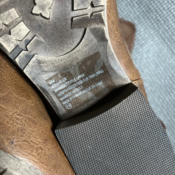 Maurices Helen Foldover Boots Womens Size 9M Brown Faux Leather Stacked Heel - Picture 9 of 12